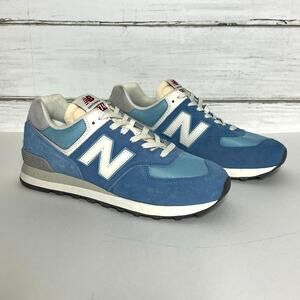 New Balance 574 Sneakers Blue Suede Mesh Classic Running Shoes Women’s Size 9.5